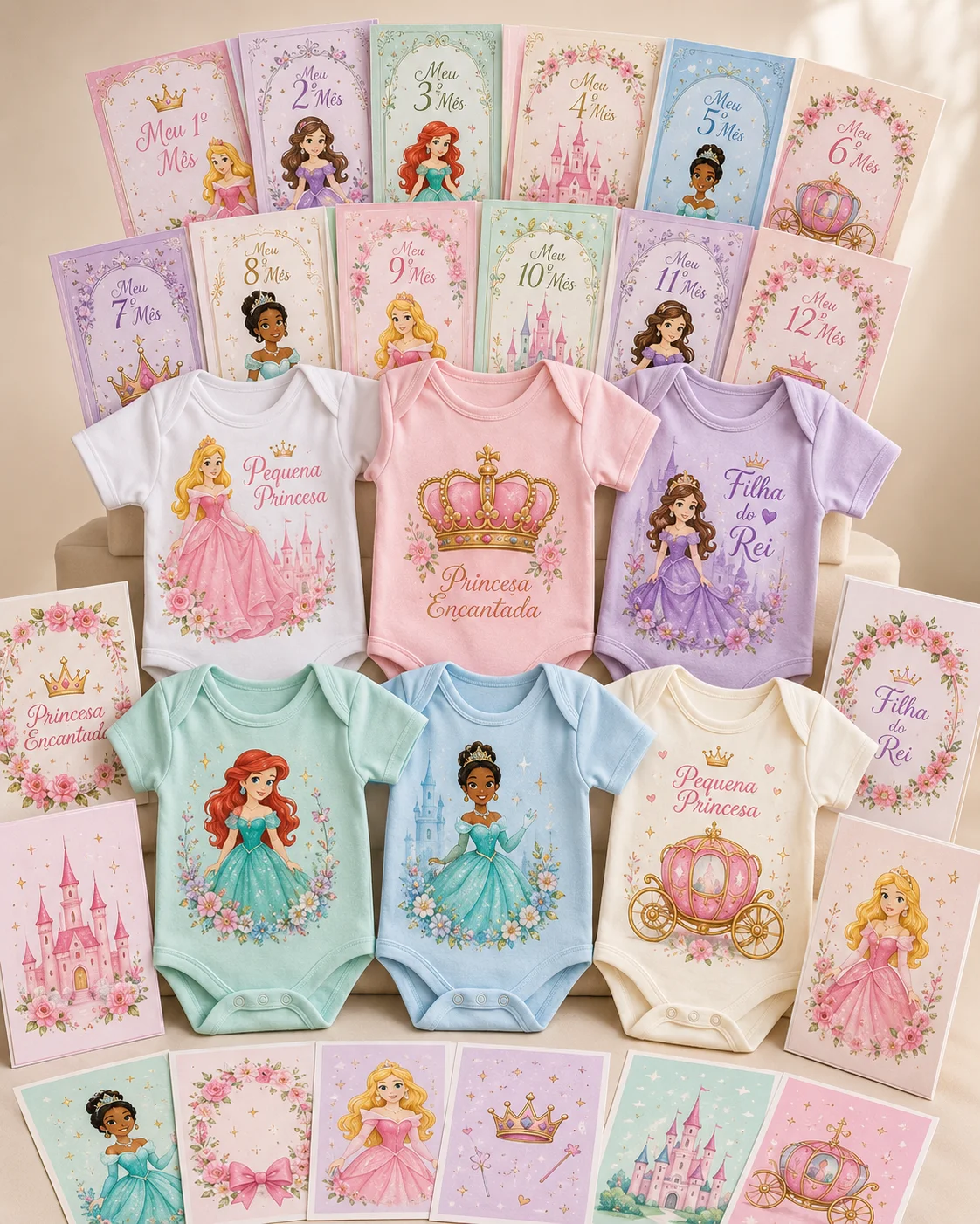 Coleção completa de estampas das Princesas Encantadas